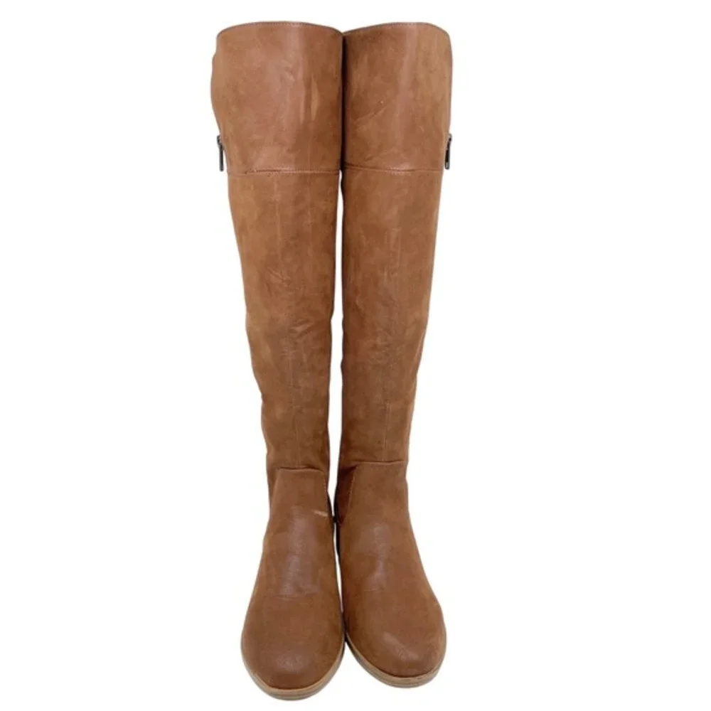 MIA Women's Carsyn‎ Faux Leather Zip Over The Knee Boots Size 4.5M